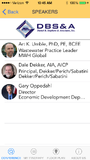 Conference App Speakers List