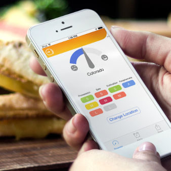 Act 420 app shown running on iPhone 5S